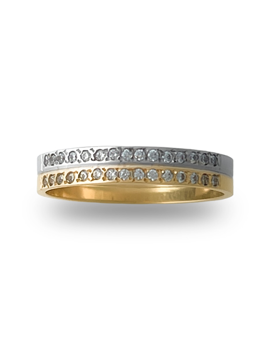 Anillo 14 k de oro florentino zirconia pulido Anillo 14 k de oro florentino zirconia pulido