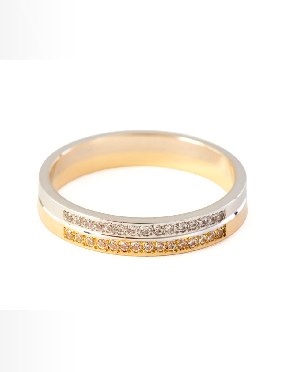 Anillo 14 k de oro florentino zirconia pulido 1