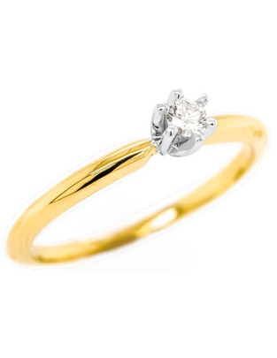 Anillo de compromiso 14 k diamante