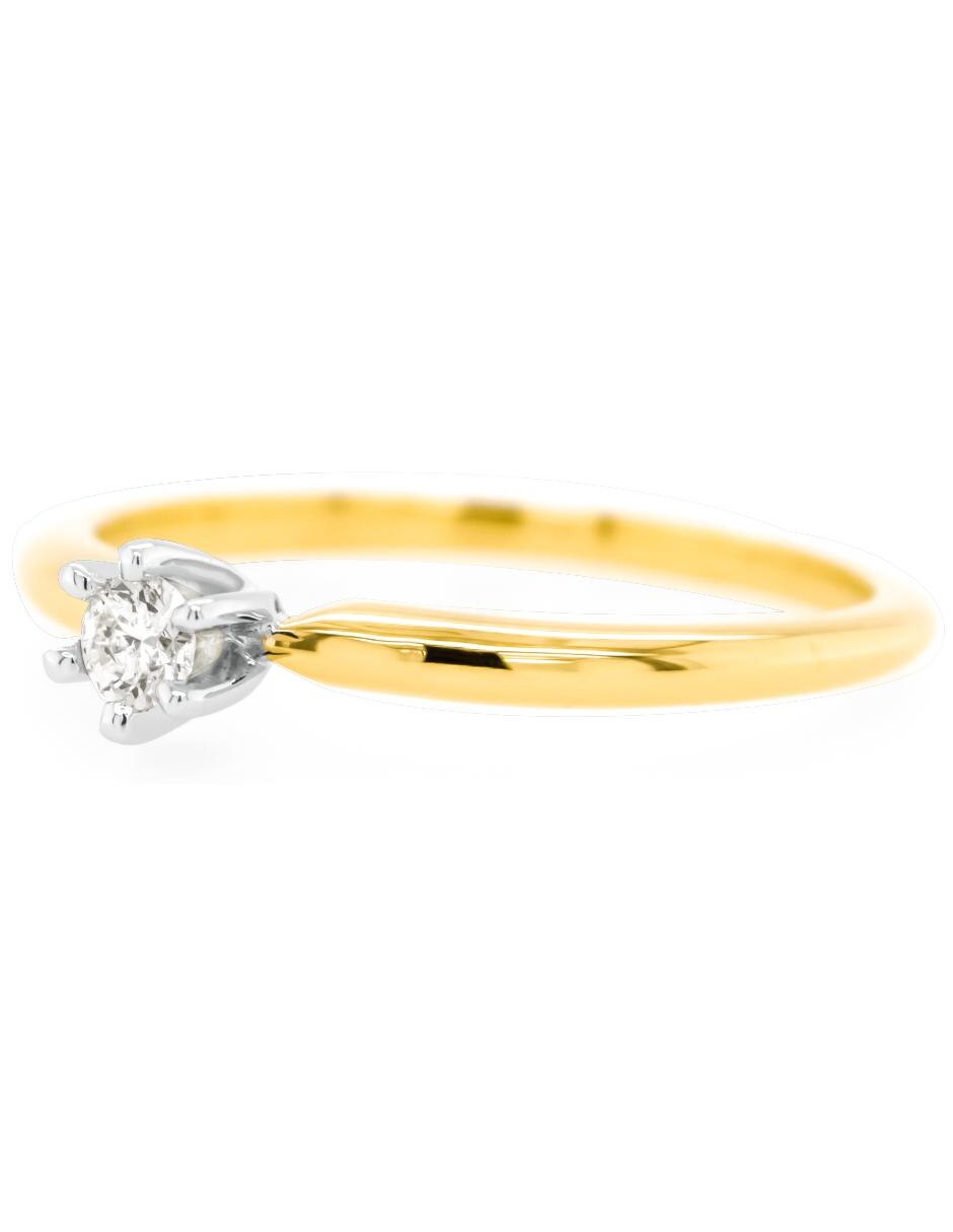 Anillo de compromiso 14 k diamante