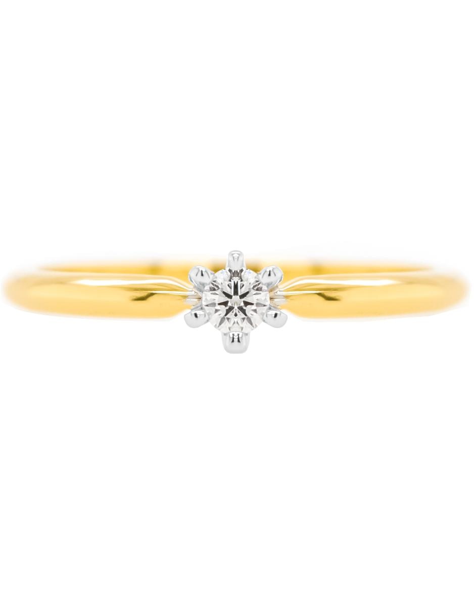 Anillo de compromiso 14 k diamante