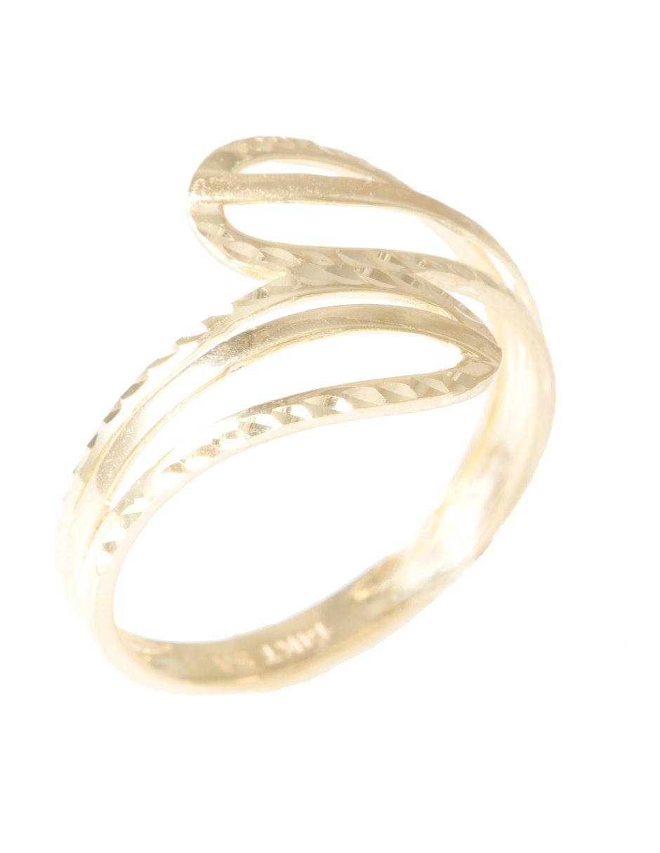 Anillo 14 k de oro brillante