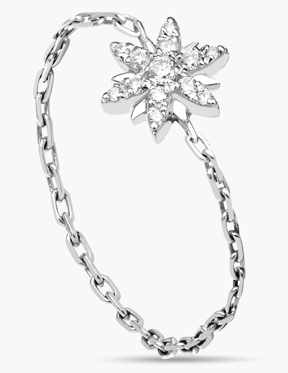 Anillo de estrella 14 k de oro diamante diamantado 4