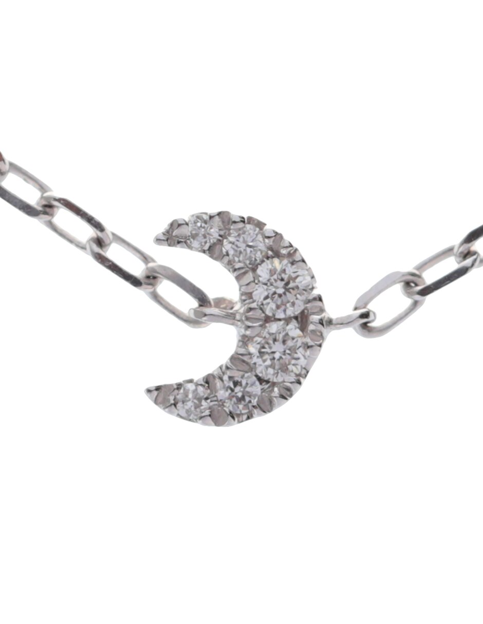 Anillo de luna 18 k de oro blanco diamante brillante 2