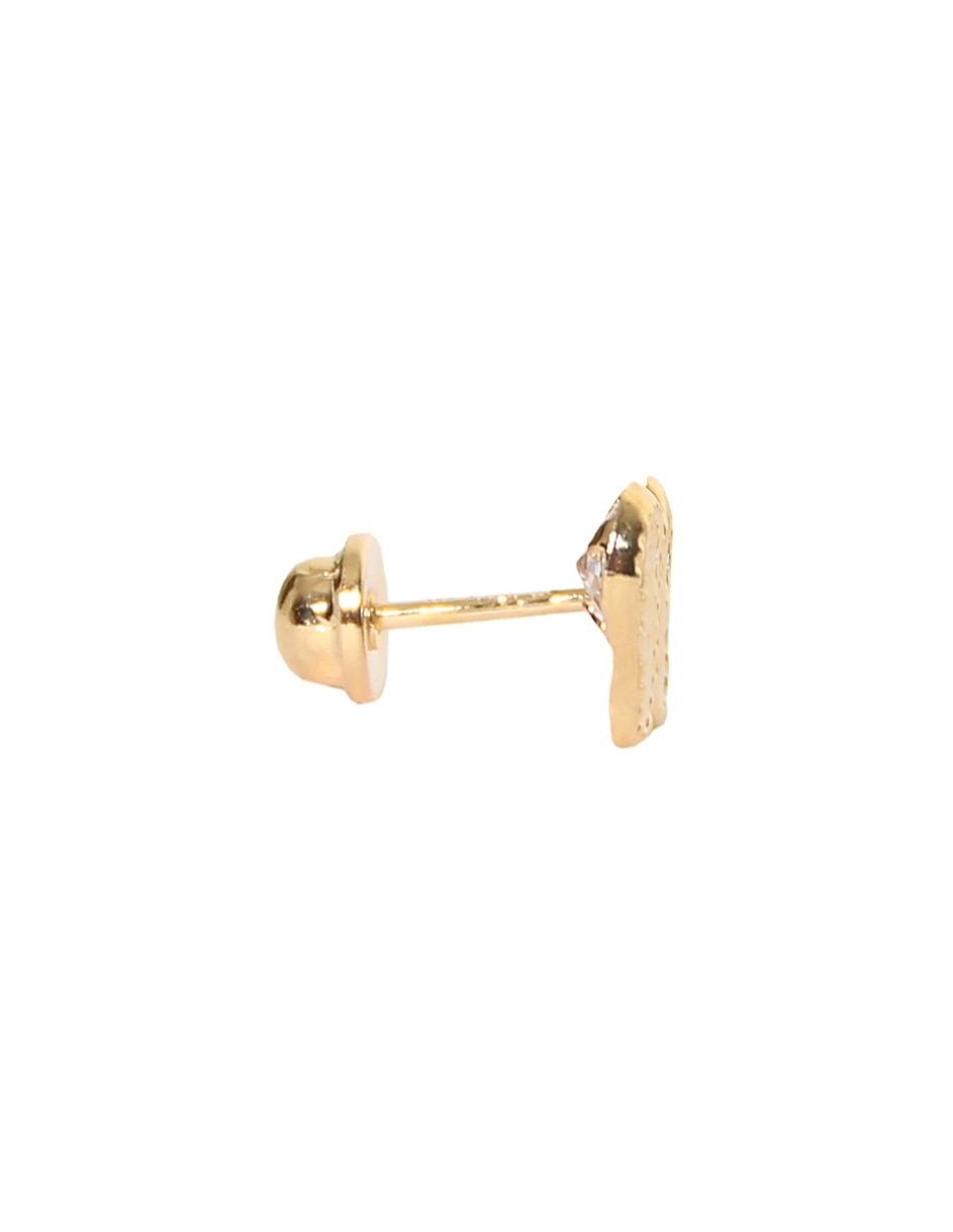 Broqueles de oro con acabado brillante zirconia Broqueles de oro con acabado brillante zirconia