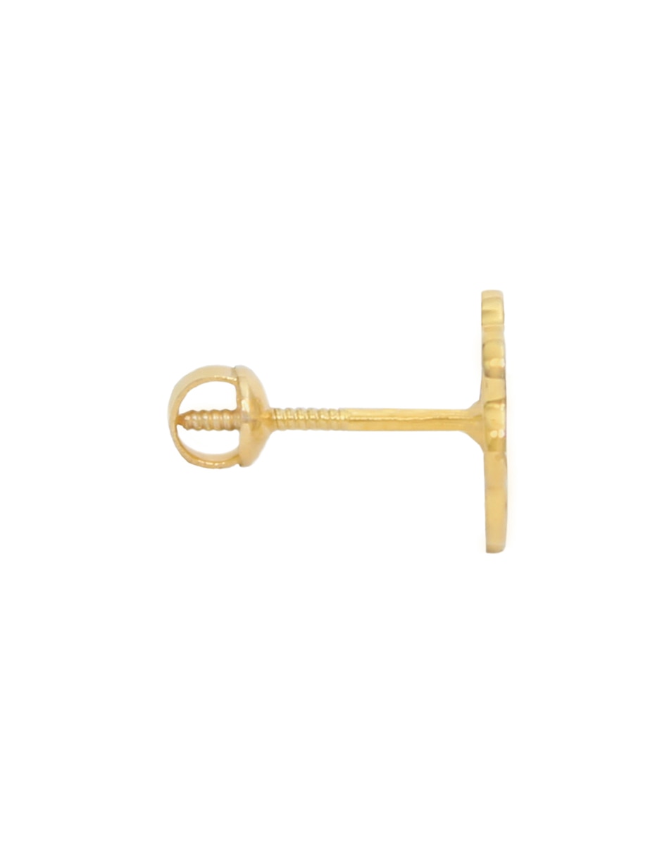 Broqueles de oro amarillo 14 K con acabado liso