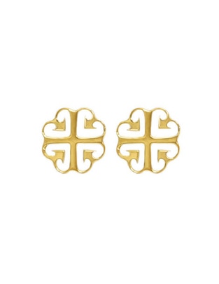 Broqueles de oro amarillo 14 K con acabado liso 1
