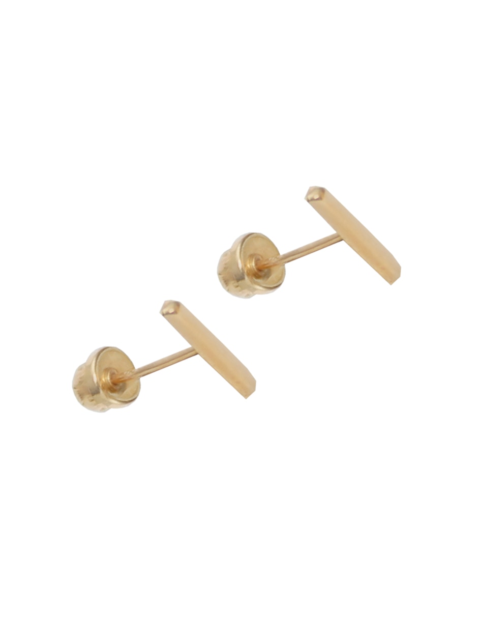 Broqueles de oro amarillo 14 K con acabado liso 3