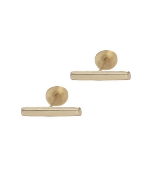 Broqueles de oro amarillo 14 K con acabado liso 1