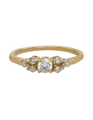 Anillo de compromiso de oro 14 k diamante Anillo de compromiso de oro 14 k diamante