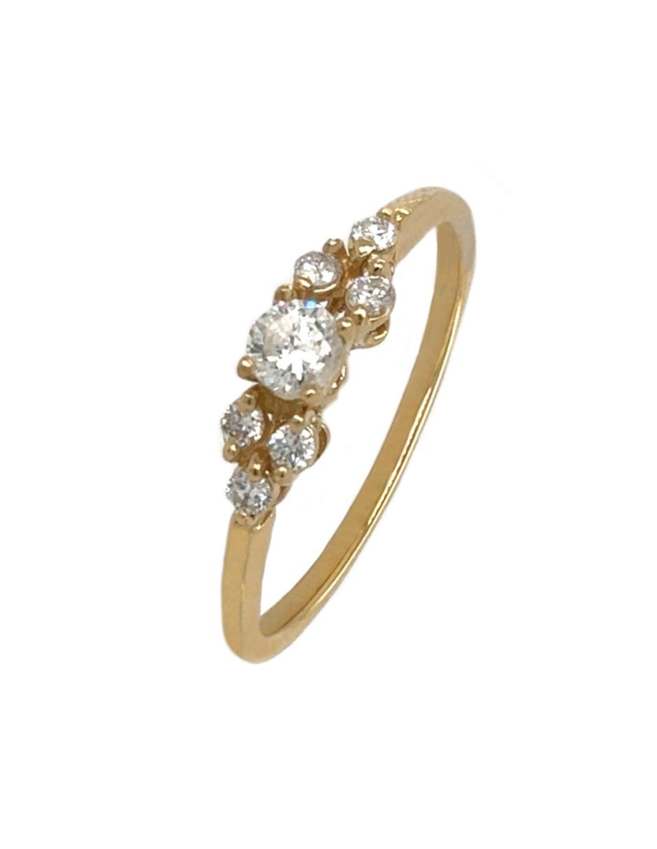 Anillo de compromiso de oro 14 k diamante 4