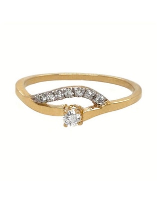 Anillo de compromiso de oro 14 k diamante Anillo de compromiso de oro 14 k diamante