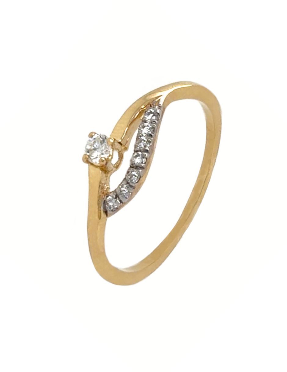 Anillo de compromiso de oro 14 k diamante 4