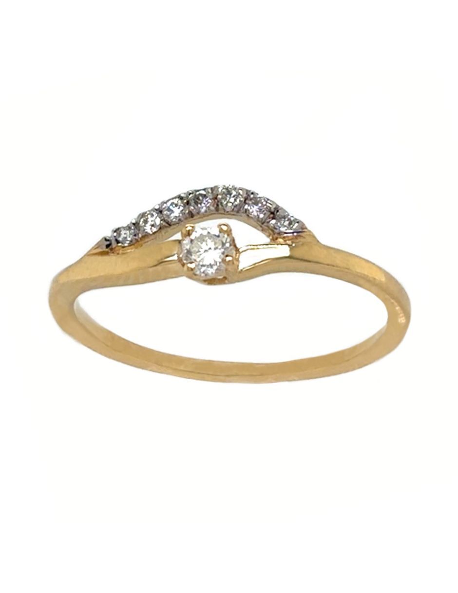 Anillo de compromiso de oro 14 k diamante 3