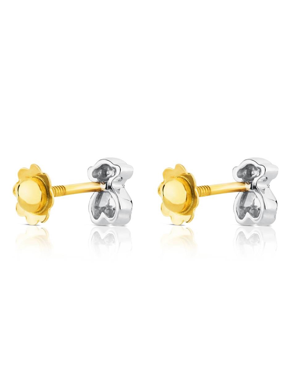 Broqueles Tous de oro blanco con acabado lustre diamante