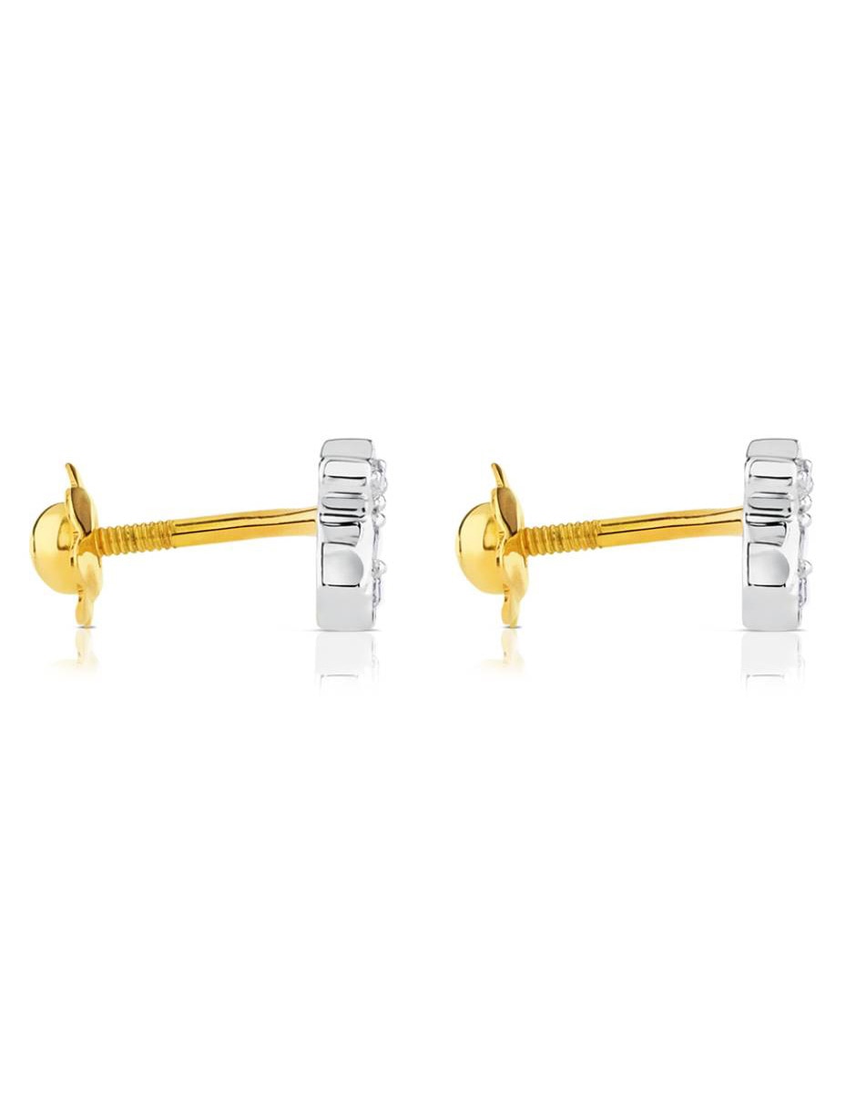 Broqueles de oro blanco con acabado lustre diamante Broqueles de oro blanco con acabado lustre diamante