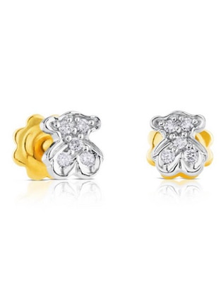 Broqueles Tous de oro con acabado lustre diamante