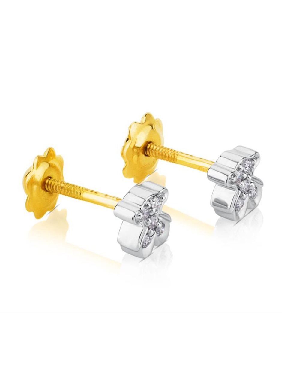 Broqueles Tous de oro con acabado lustre diamante