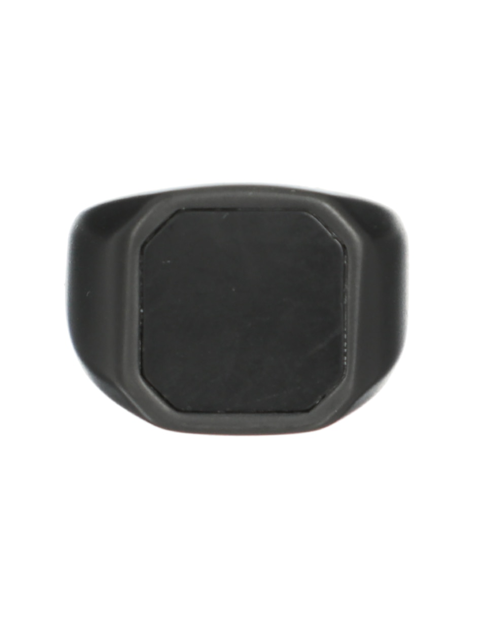 Anillo de octagonal Ceramic Signet brillante 1