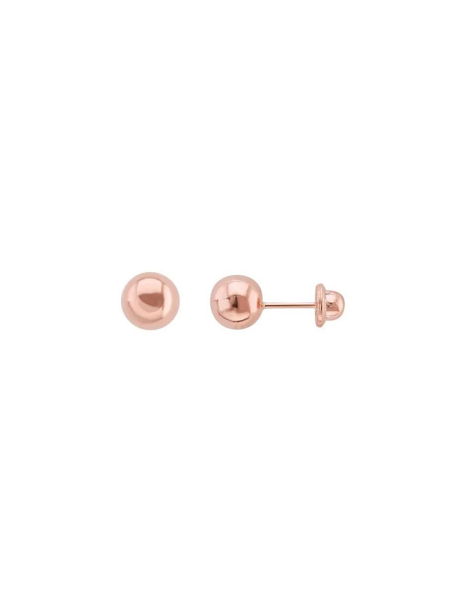Broqueles de oro rosa con acabado brillante