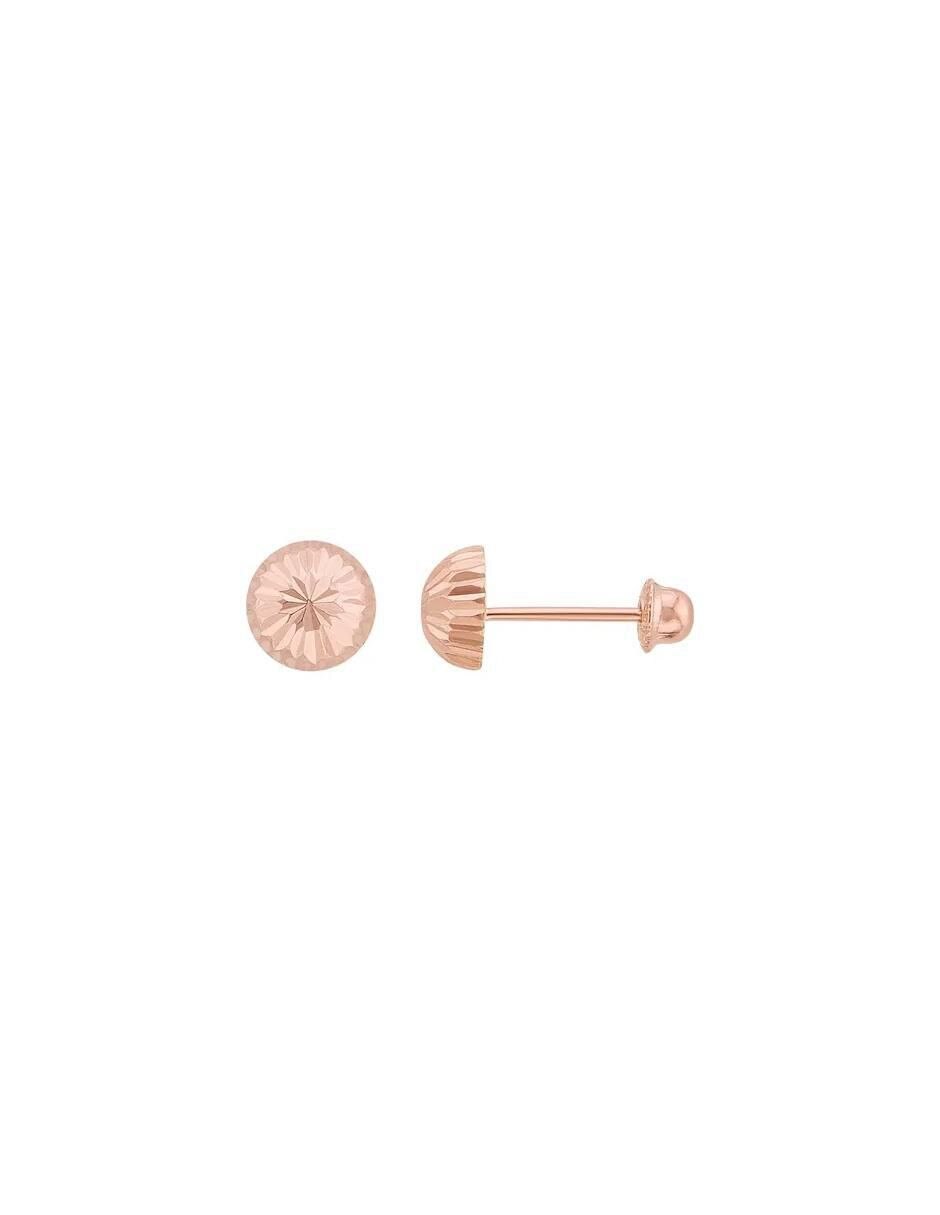 Broqueles de oro rosa con acabado brillante