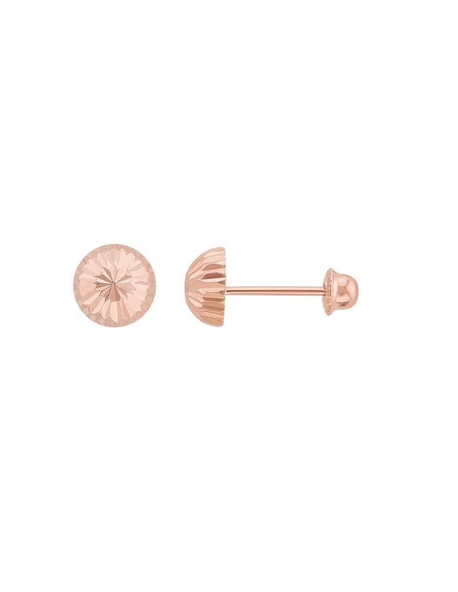Broqueles de oro rosa con acabado brillante 3