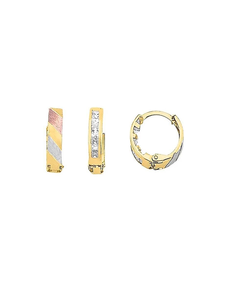 Aretes de flor de oro con acabado brillante 2