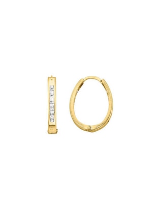 Aretes de oro amarillo con acabado brillante