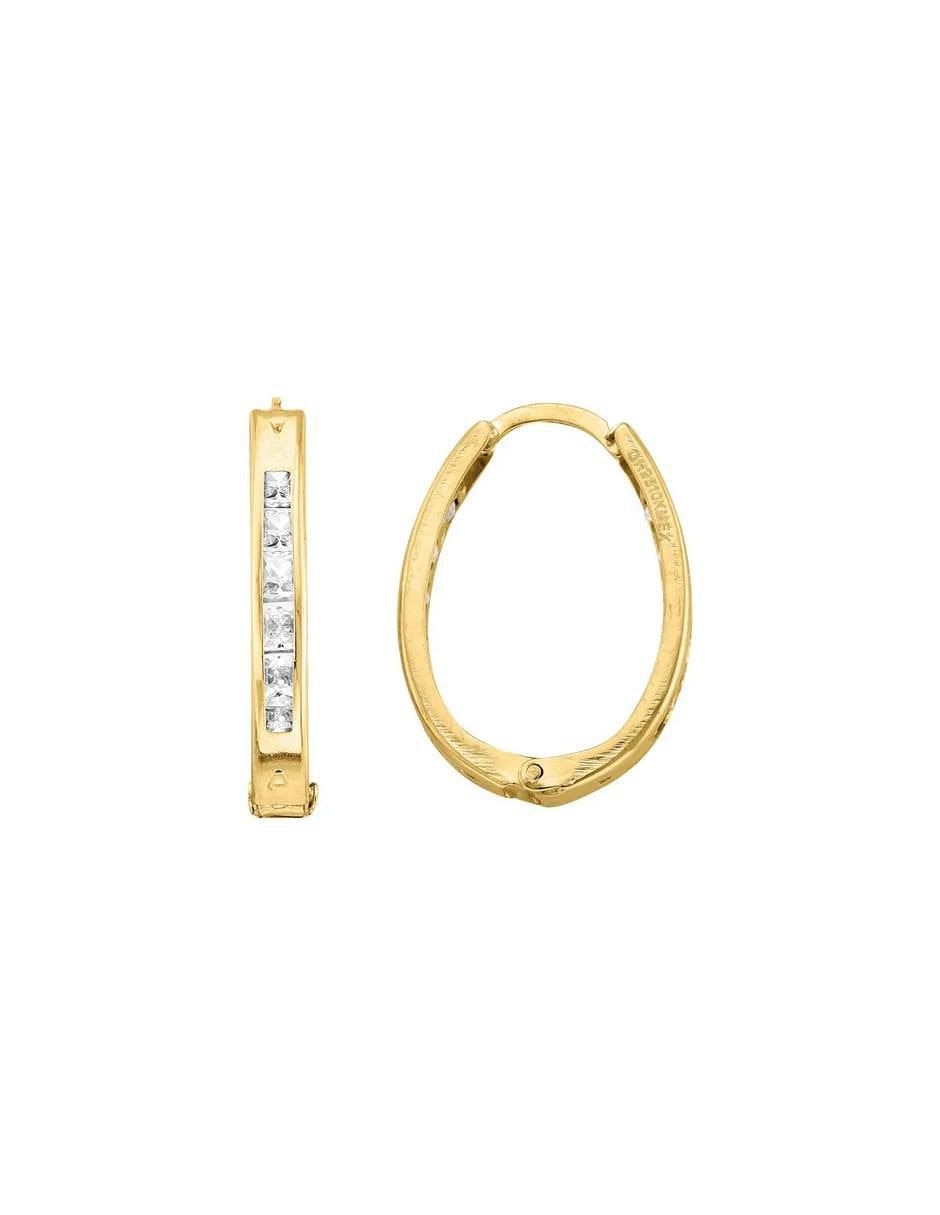 Aretes de oro amarillo con acabado brillante 3