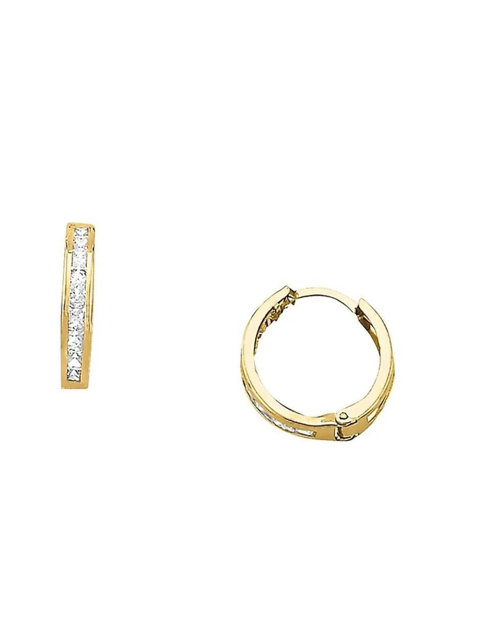 Aretes de oro amarillo con acabado brillante 3