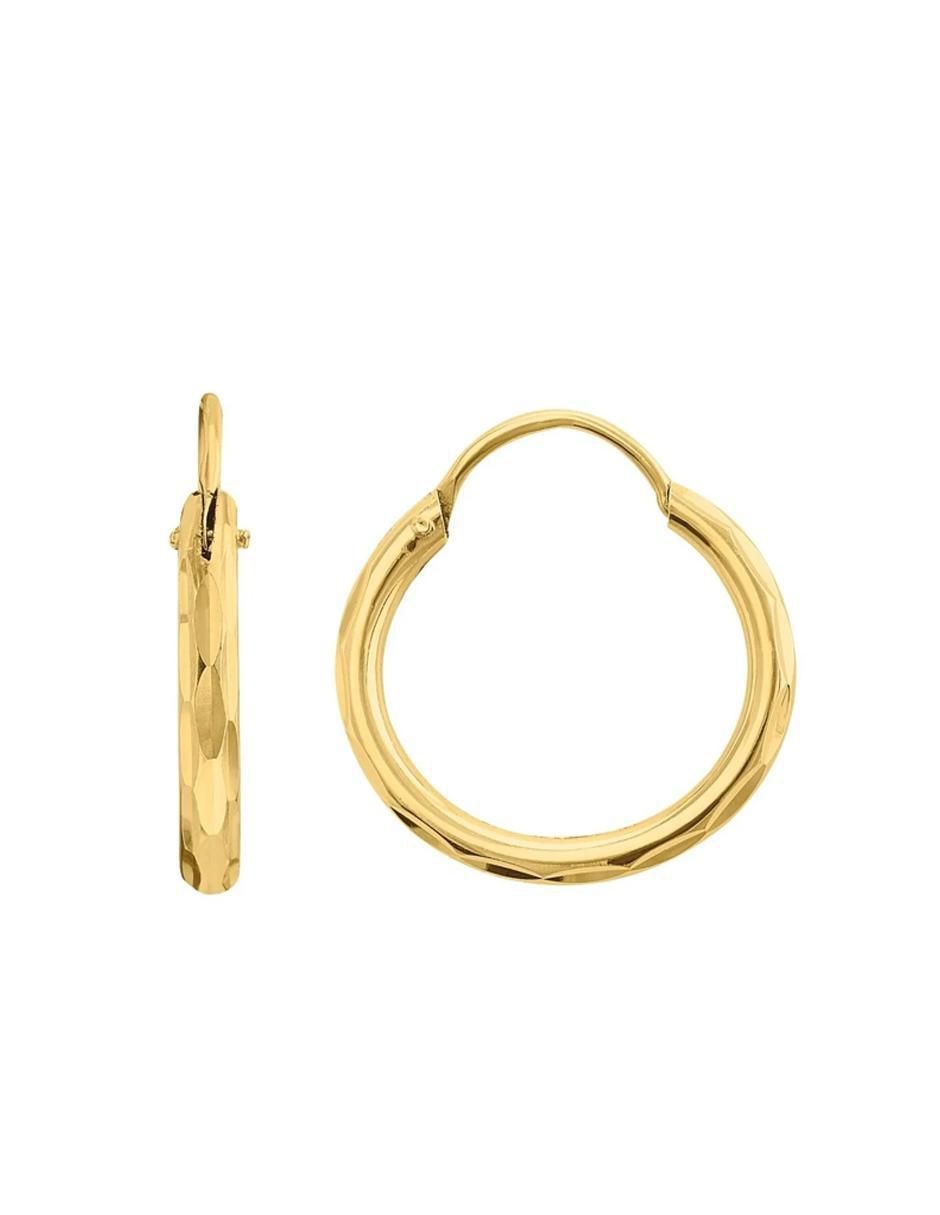 Arracadas de oro amarillo con acabado brillante 2