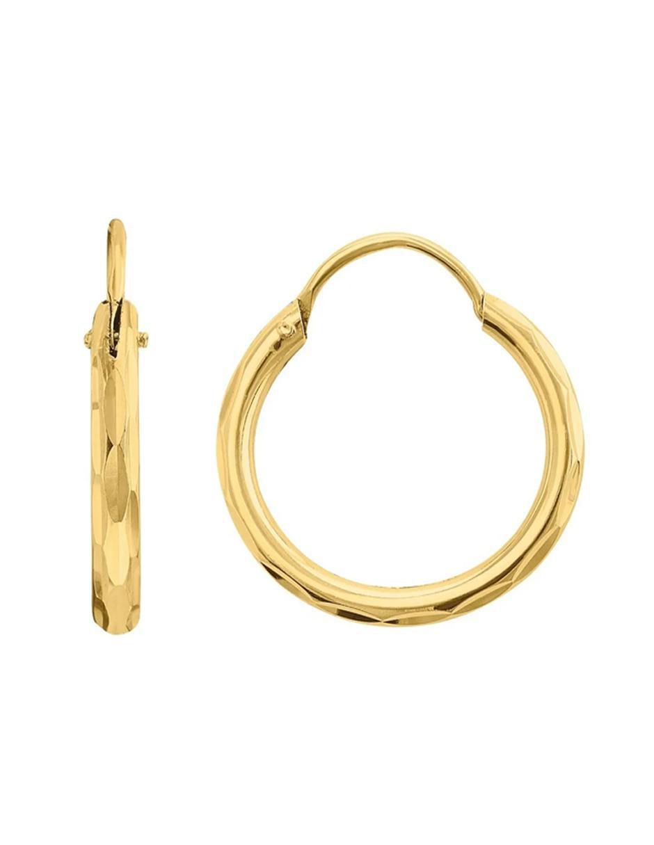 Arracadas de oro amarillo con acabado brillante 3