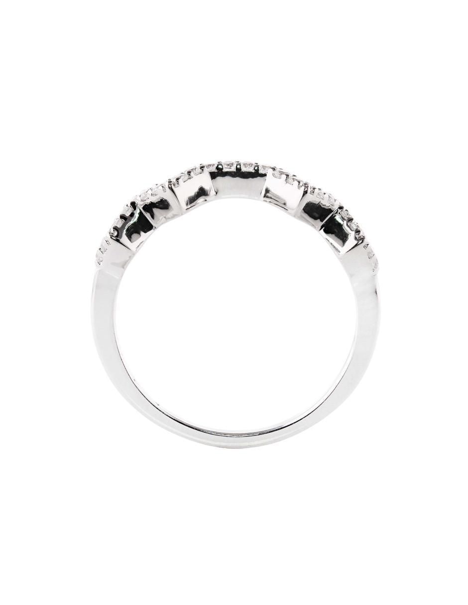 Anillo de compromiso de oro blanco 14 k diamante