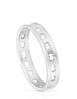 Anillo de oso Tous Bear row de plata brillante