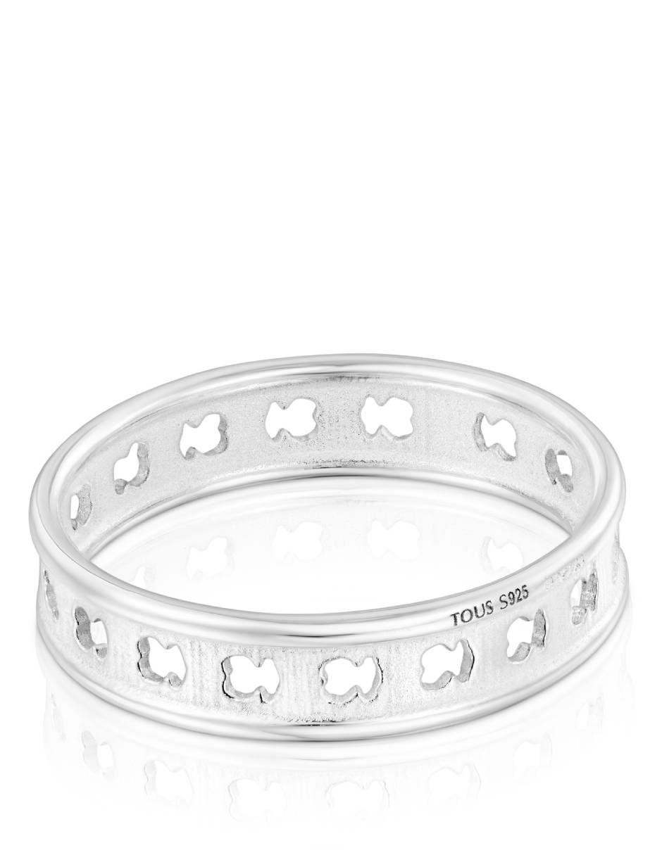 Anillo de oso Tous Bear row de plata brillante