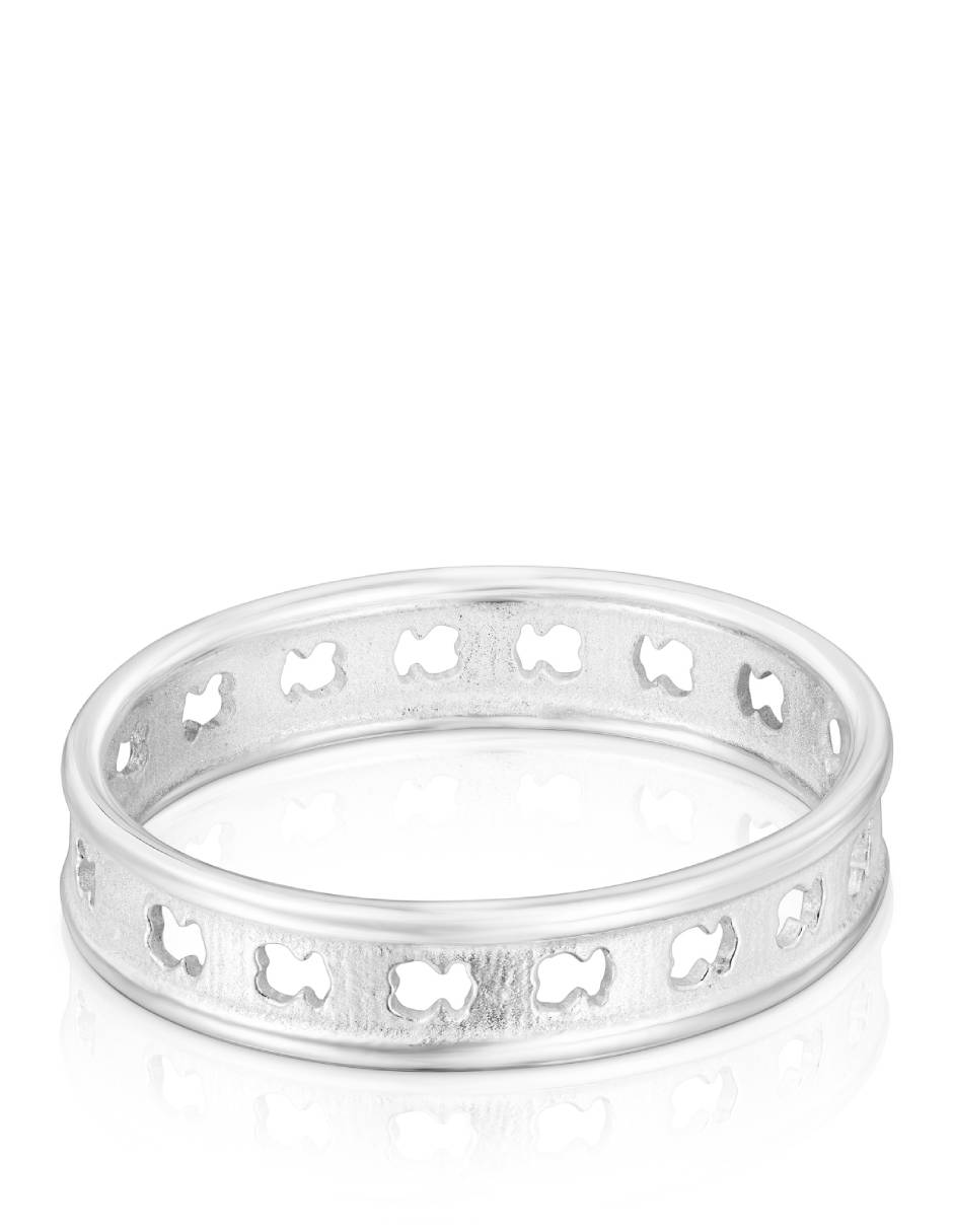 Anillo de oso Tous Bear row de plata brillante