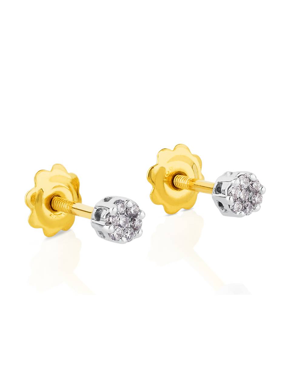 Broqueles redondos Tous Diamonds de oro blanco con acabado diamantado diamante