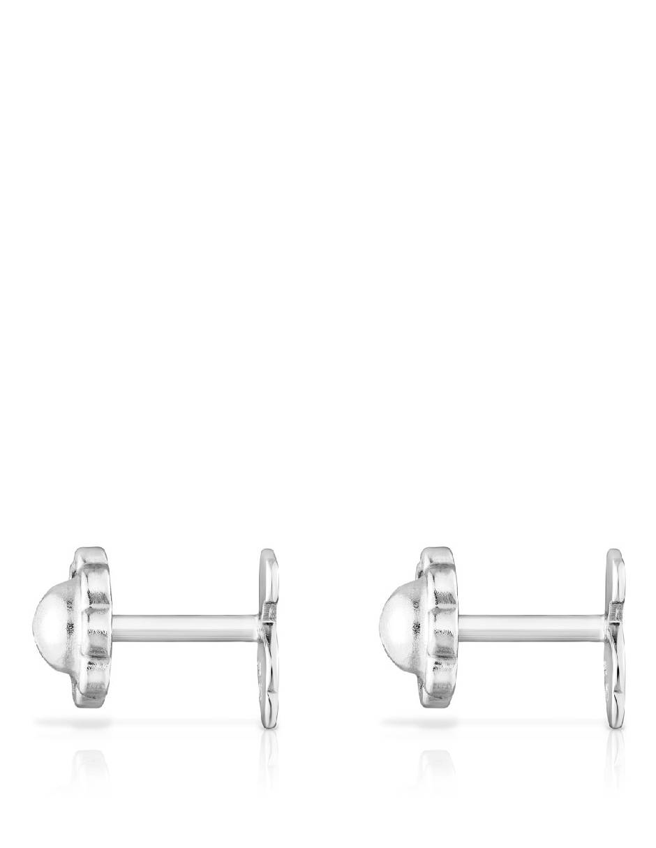Broqueles de oso tous de oro blanco p 925 con acabado lustre