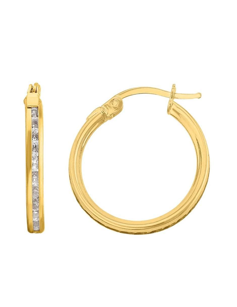 Arracadas de oro amarillo con acabado brillante 2