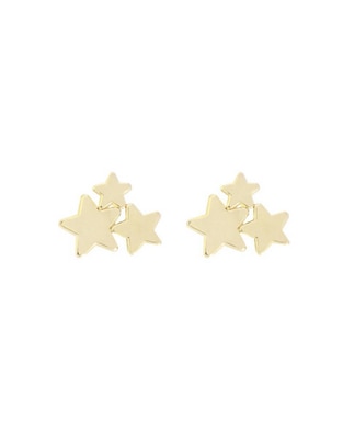 Broqueles de estrella de oro con acabado brillante 1