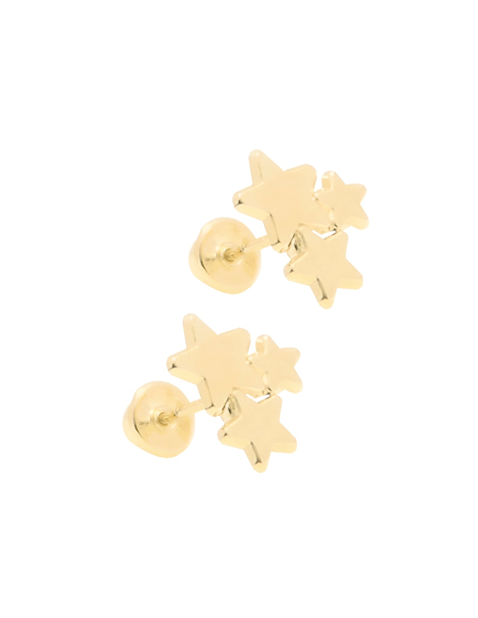 Broqueles de estrella de oro con acabado brillante 2