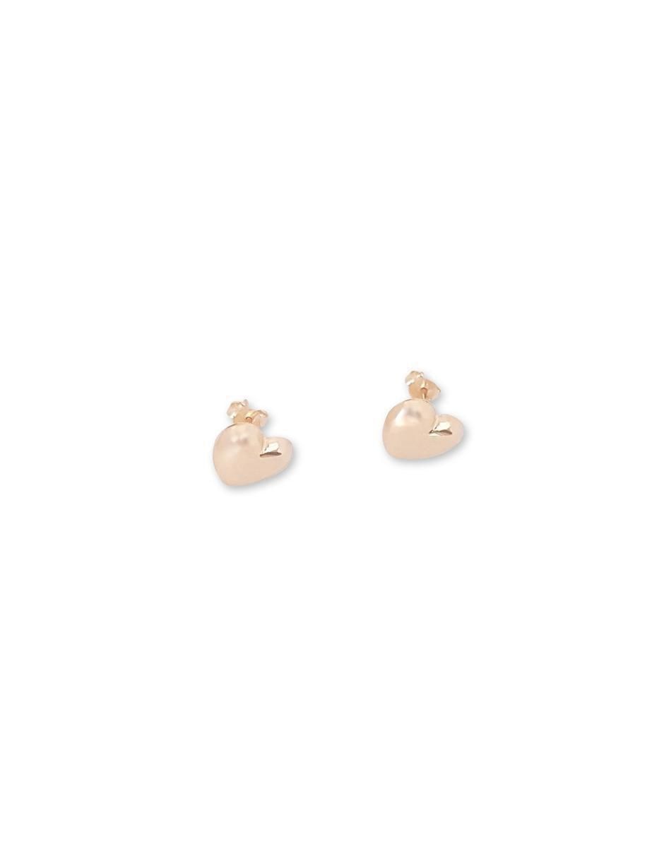 Aretes de corazón de oro con acabado brillante Aretes de corazón de oro con acabado brillante