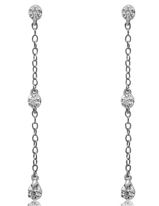 Aretes de oro 14 K con acabado brillante diamante 1