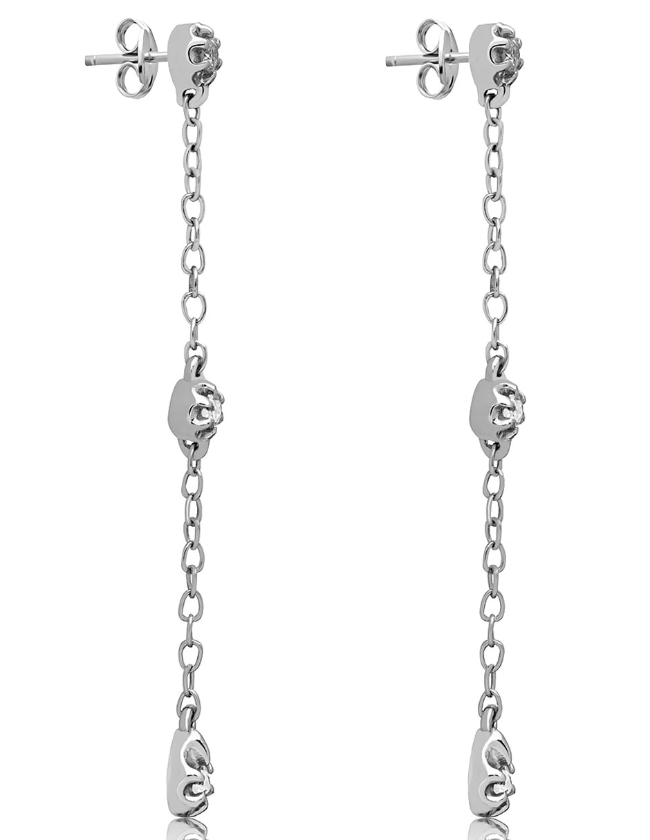 Aretes de oro 14 K con acabado brillante diamante 2
