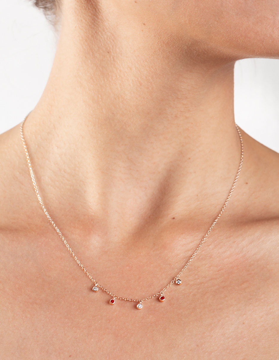 Collar de oro rosa 14 K