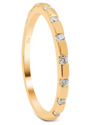 Anillo redondo 14 k de oro amarillo diamante brillante
