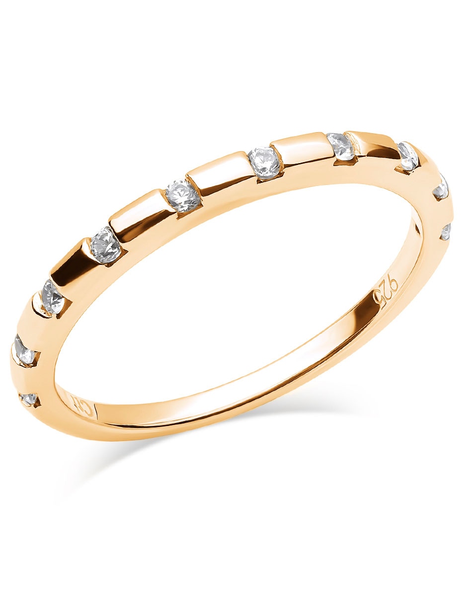 Anillo redondo 14 k de oro amarillo diamante brillante 3