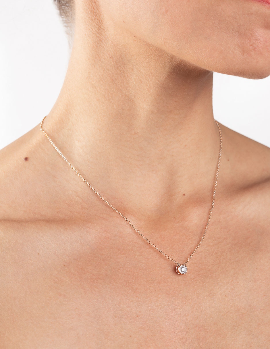 Collar de oro rosa 14 K