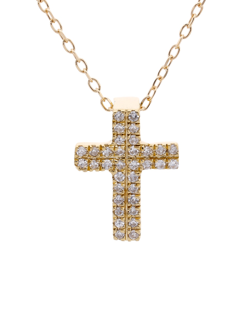 Collar con dije de cruz Jayda de oro amarillo 14 K
