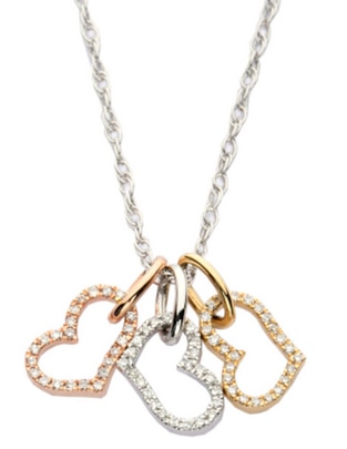 Collar de corazón Jayda de oro 14 K